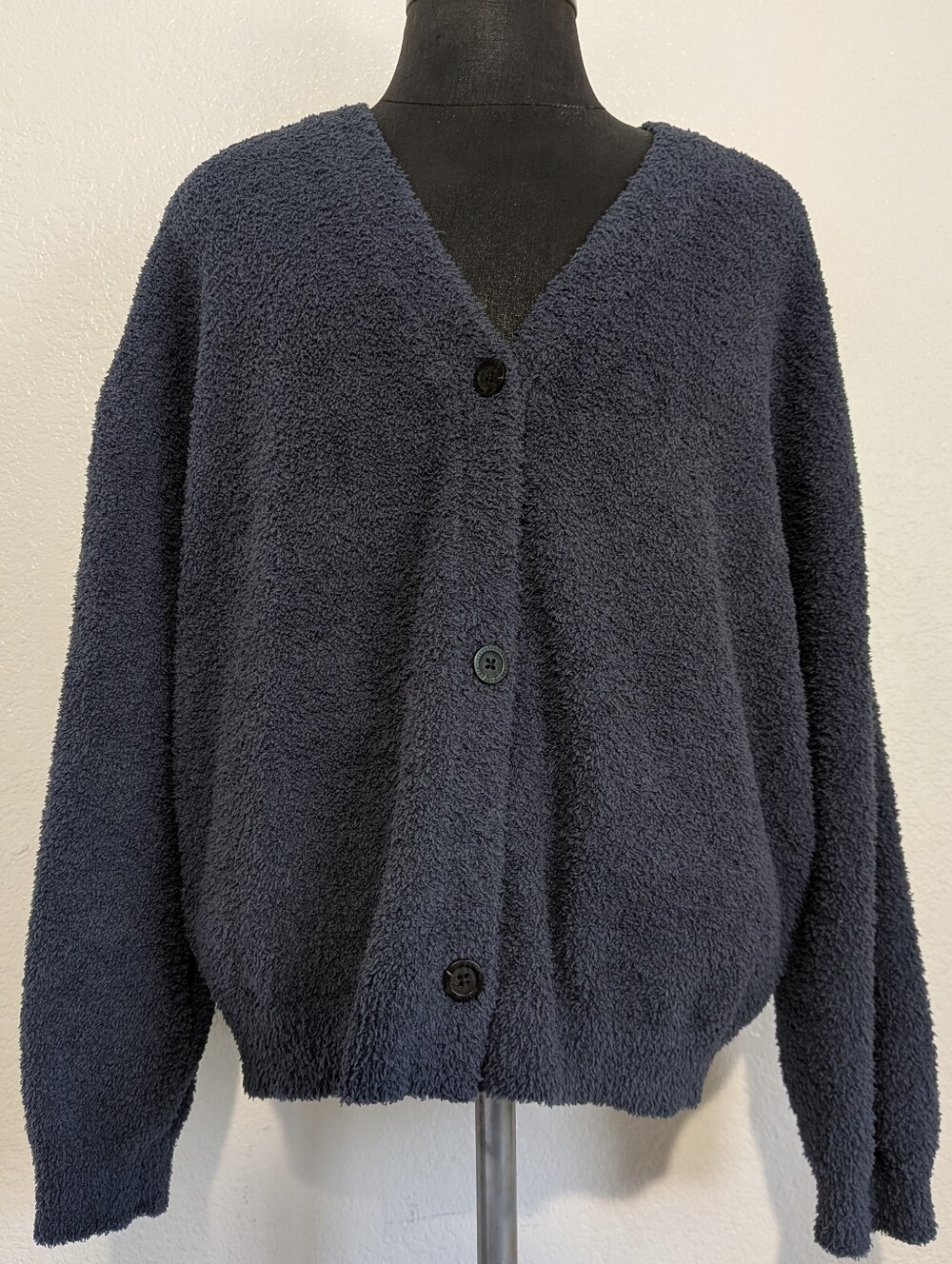 Victoria's Secret Navy Plush Button-Front Cozy Loungewrar X-Large Cardigan